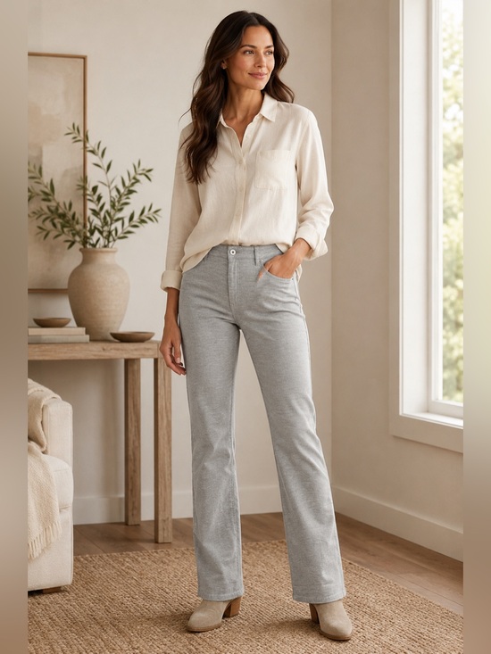 J. Jill Pants - J. Jill Corduroy Straight Leg Pants Size 14 Tall Heather Gray NWT 34" Inseam